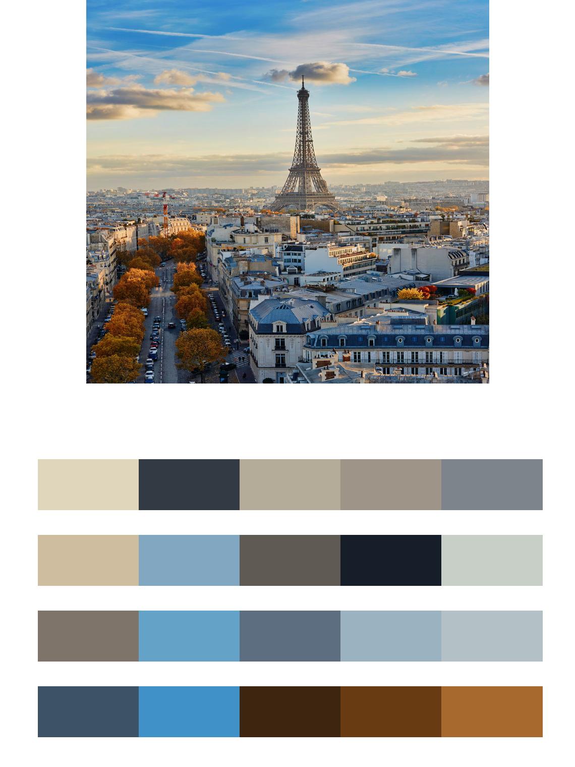 Башня Париж днём цвета